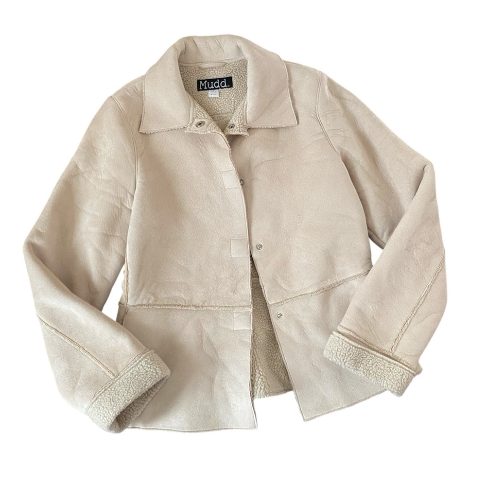 Mudd Patchwork Cream Teddy Jacket - image 1